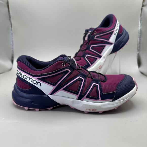Salomon Speedcross Shoes Sneakers Girls Size 4 Trail Running Contagrip 412888 - Picture 1 of 9